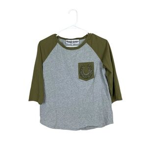 Rodeo Quincy embroidered horseshoe quarter sleeve top